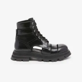 亚历山大麦昆/Alexander McQueen 女式黑色 Wander 系带靴 755644WIDU01000 