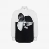 亚历山大麦昆/Alexander McQueen 男士Spliced Orchid衬衫白色/黑色 758905QVO850900