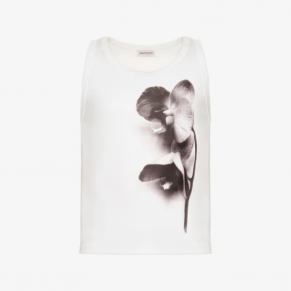 亚历山大麦昆/Alexander McQueen 男士Orchid无袖上衣油灰色/黑色 759447QVX269510