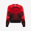 亚历山大麦昆/Alexander McQueen 男士欲望红/黑墨花毛衣 760767Q1XIO6056 760767Q1XIO6056