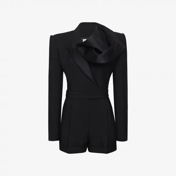 亚历山大麦昆/Alexander McQueen 女士解构Orchid连身装黑色 762869QJACX1000