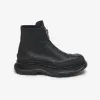 亚历山大麦昆/Alexander McQueen 女士Tread Slick拉链靴黑色 766901WHZ6U1000