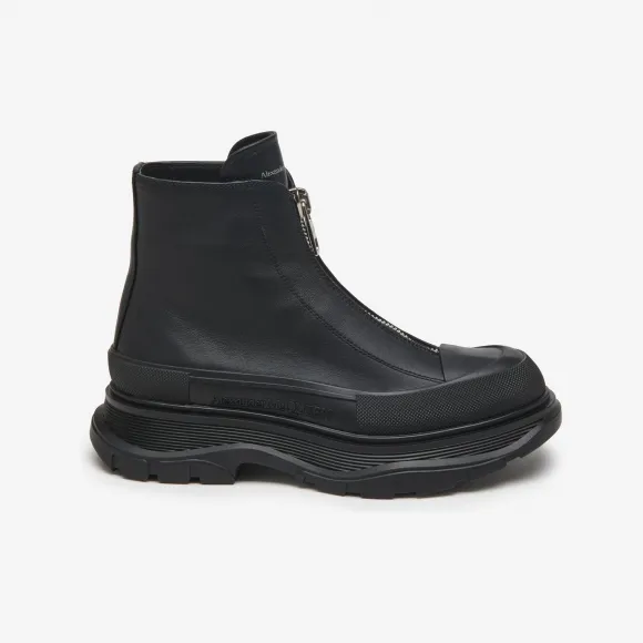 亚历山大麦昆/Alexander McQueen 女士Tread Slick拉链靴黑色 766901WHZ6U1000