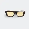 葆蝶家/Bottega Veneta 棕色 / 金色 塑料 男士 mitre太阳眼镜 712692VBL802145