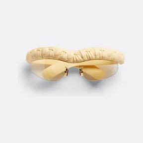 葆蝶家/Bottega Veneta 黄色 塑胶钛/树脂架 男士 pleat包边太阳眼镜 720381VBL807415
