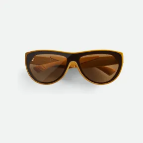 葆蝶家/Bottega Veneta Mitre注塑醋酸酯方圆形太阳眼镜 744636VBL807410