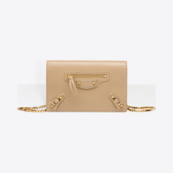 Balenciaga metallic deals edge chain wallet