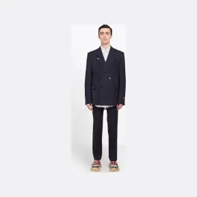 巴黎世家/Balenciaga 马术风格双排扣夹克 - MARINE | 男士夹克 485729-TWI18-4140