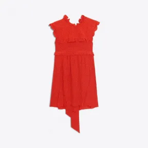 巴黎世家/Balenciaga 胸饰娃娃裙 - RED / NAVY | 女士连衣裙 492100-TXA54-6262