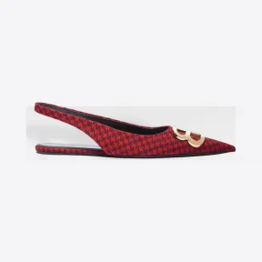 巴黎世家/Balenciaga 女士 RED BLACK/GOLD BB露跟平底芭蕾舞鞋 | Balenciaga 548873-W1SV1-6478
