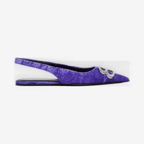 巴黎世家/Balenciaga PURPLE/NIKEL CHRYSTA BB露跟平底芭蕾舞鞋 11705802gk