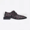 巴黎世家/Balenciaga BLACK RED WHITE Love Paris柔软Rim德比鞋 11731439eb