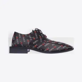 巴黎世家/Balenciaga BLACK RED WHITE Love Paris柔软Rim德比鞋 11731439eb