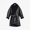 巴黎世家/Balenciaga 黑色 轻薄茧形大衣 41922404ai