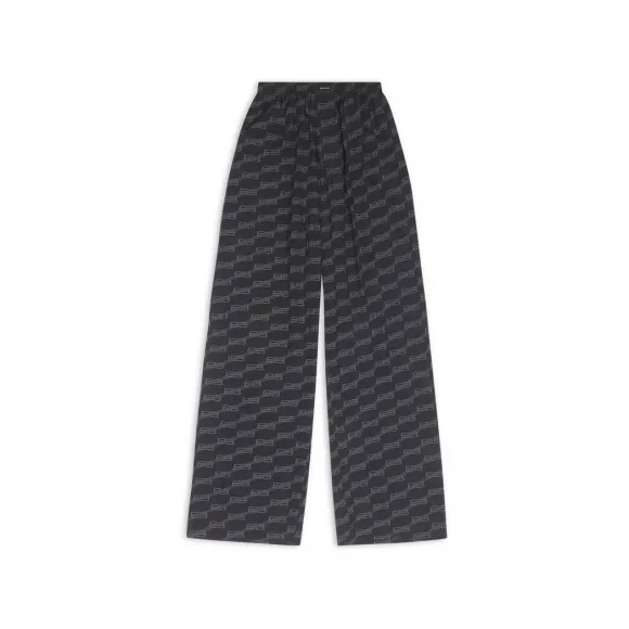 巴黎世家/Balenciaga Women's Bb Monogram Pyjama Pants in Black 659026TML351269