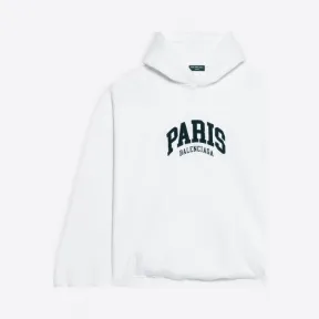 巴黎世家/Balenciaga 男士 Cities Paris 宽版连帽衫 白色 674986TLVL89040