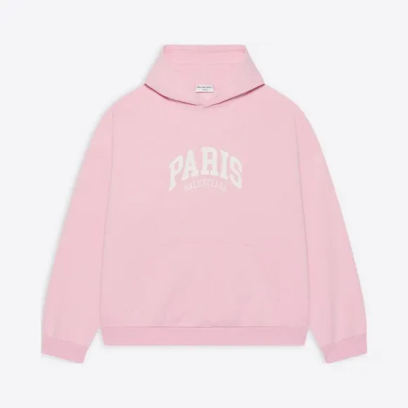巴黎世家/Balenciaga 女装 Cities Paris 连帽衫 宽版 粉色 675003TLVL82016
