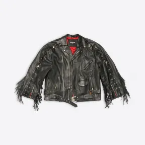 巴黎世家/Balenciaga 男士黑色 Upcycled 机车夹克 697789TMS071000