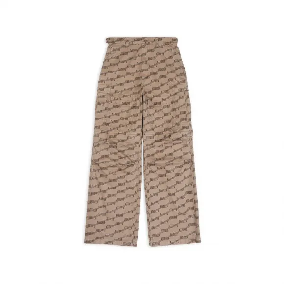 巴黎世家/Balenciaga 男式 Bb Monogram 米色工装裤 704423TML349378