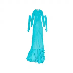 巴黎世家/Balenciaga Women's Swimsuit Gown in Blue Sky 720000TYK074900