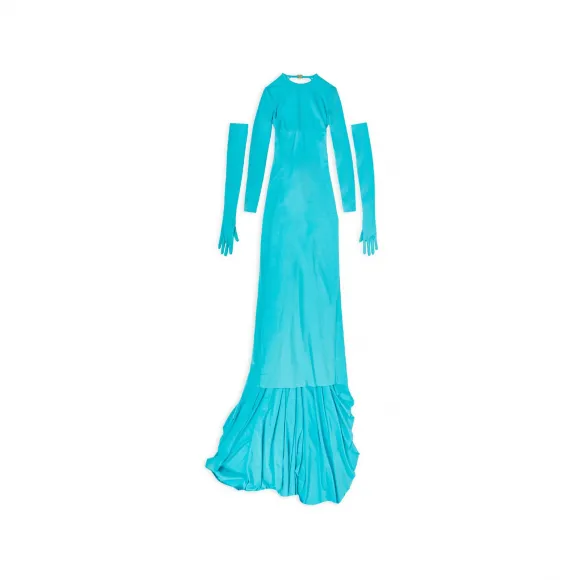 巴黎世家/Balenciaga Women's Swimsuit Gown in Blue Sky 720000TYK074900