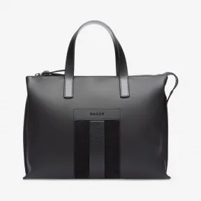 巴利/Bally 炭灰色皮革 Bally 条纹商务包 6207691