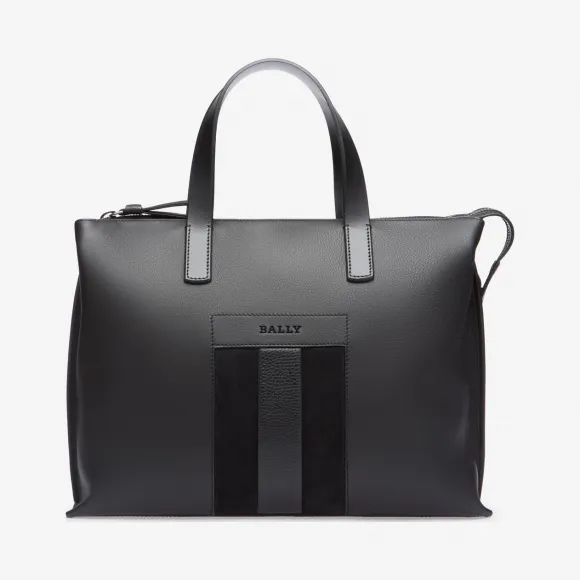 巴利/Bally 炭灰色皮革 Bally 条纹商务包 6207691