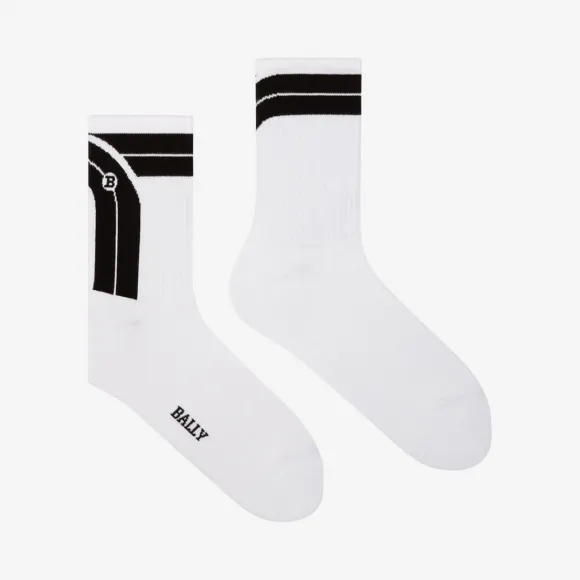 巴利/Bally 多重骨白色精细平纹针织袜 6227398