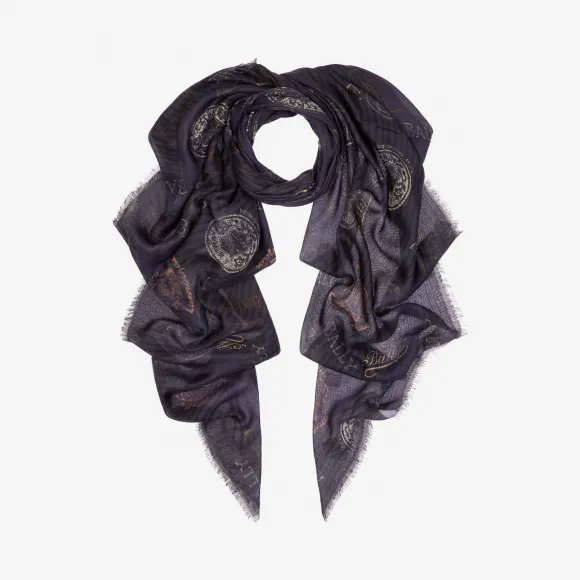 巴利/Bally 灰蓝色莫代尔混纺披肩 6229538