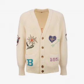 巴利/Bally 骨白色羊毛开襟衫 6229606