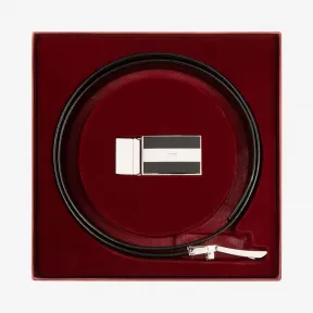 巴利/Bally BALLY 黑色压纹小牛皮腰带礼盒 6230623