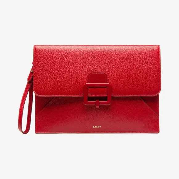 巴利/Bally 女士红色粒面牛皮钱夹 6230956