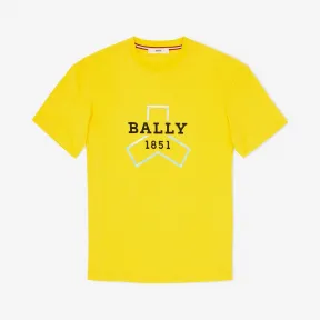 巴利/Bally 男士黄色印花棉质T恤 6233540