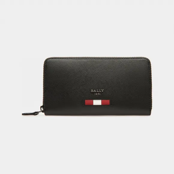 巴利/Bally Balen 黑色再生皮革旅行钱包 6238963