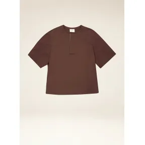 巴利/Bally 无领 Polo 衫乌木棕色棉混纺上衣 6300954