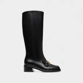 巴利/Bally Ebele 黑色皮革长靴 6301659