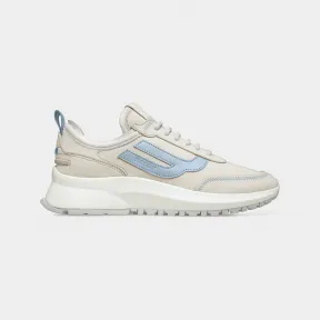 巴利/Bally 女士 Darys 皮革运动鞋，白色和浅蓝色 6303015