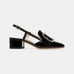 巴利/Bally 女士黑色茉莉花皮革露跟高跟鞋 6303017