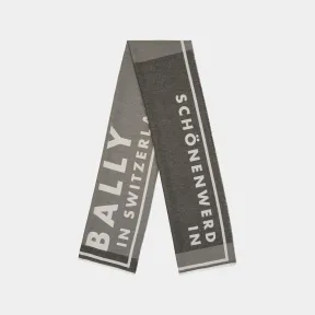 巴利/Bally 男士深色矿物色和黑色提花围巾 6303636