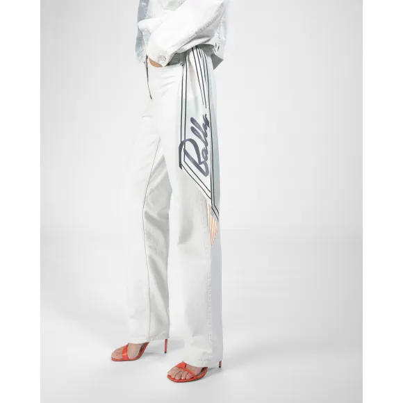 巴利/Bally 女士蓝色真丝抹胸围巾 6303709