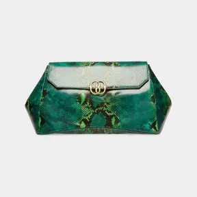 巴利/Bally 女式 Python 印花 Emblem Maxi 手拿包 6304202