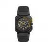 柏莱士/Bell&ross 42 MM 雾面黑色陶瓷 自动机械机芯 BR0394-RS17