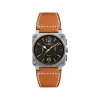 柏莱士/Bell&ross Instruments 系列 42MM 缎面打磨精钢表壳 自动机械机芯 男表 BR0394-ST-G-HE-SCA