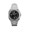柏莱士/Bell&ross Instruments 系列 40MM 磨砂与抛光精钢 镶钻 自动机械机芯 男表 BR05A-BL-STFLD-SST