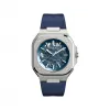 柏莱士/Bell&ross 40 MM 缎面打磨及抛光不锈钢 自动机械机芯 BR05A-BLU-SKST-SRB