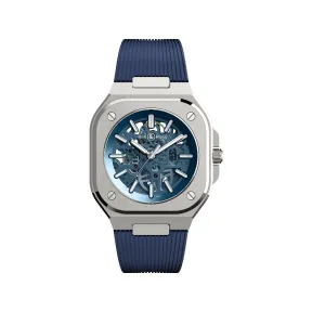 柏莱士/Bell&ross 40 MM 缎面打磨及抛光不锈钢 自动机械机芯 BR05A-BLU-SKST-SRB
