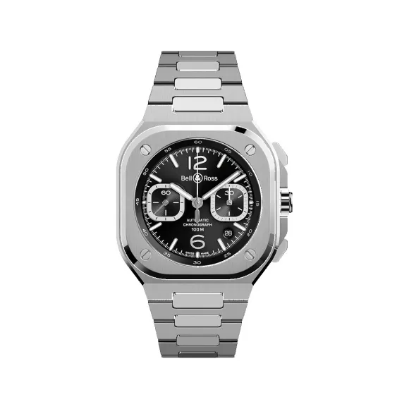 柏莱士/Bell&ross 42 MM 缎面打磨及抛光不锈钢 自动机械机芯 男表 BR05C-BLC-ST-SST