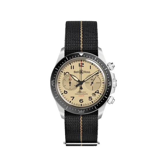 柏莱士/Bell&ross vintage 系列 41MM 磨砂抛光精钢 自动机械机芯 男表 BRV294-BEI-ST-SF