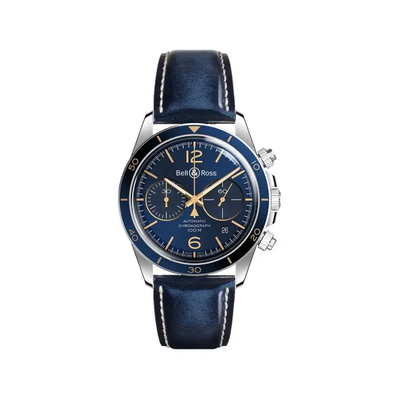 柏莱士/Bell&ross vintage 系列 41MM 抛光精钢表壳 自动机械机芯 男表 BRV294-BU-G-ST-SCA