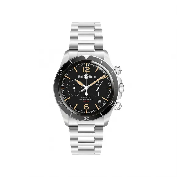 柏莱士/Bell&ross vintage 系列 41MM 磨砂抛光精钢 自动机械机芯 男表 BRV294-HER-ST-SST